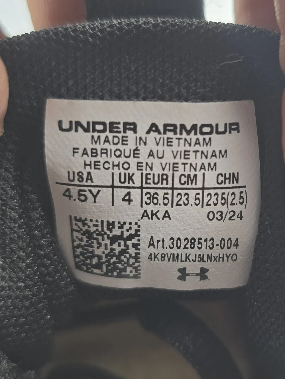 Under Armour Kids' Black LD7 Basketball Shoes